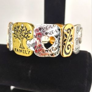 Family faith serenity stretch bracelet